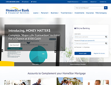 HomeStar Bank Screenshot